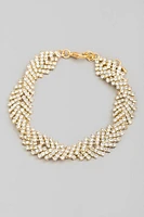 Karra Golden Rhinestone Herringbone Chain Bracelet