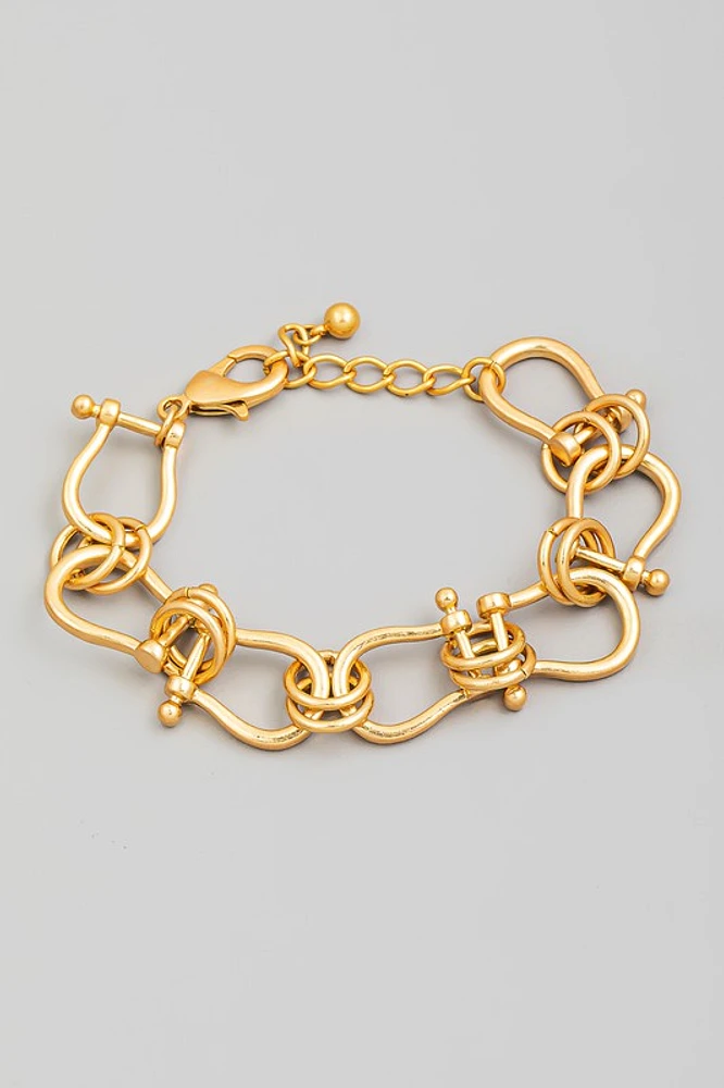 Stina Golden Metallic Ladder Chain Bracelet