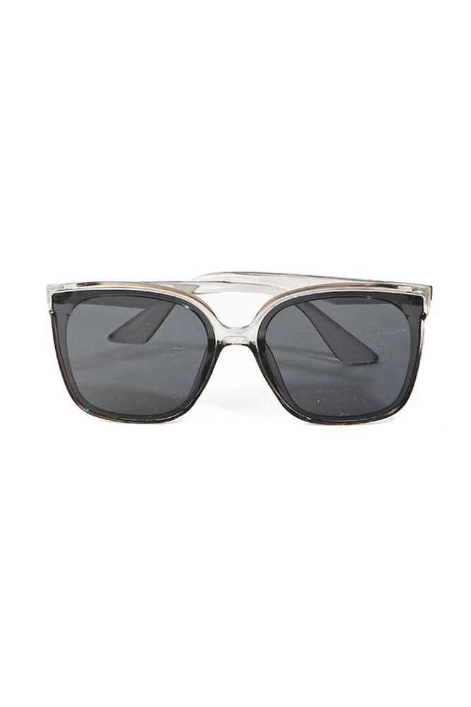 Marnie Grey Large Wayfarer Frame Sunglasses