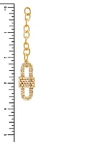 Magda Rhinestone Safety Lock Chain Dangle Earrings