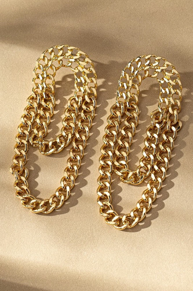 Kamila Curb chain drop earrings