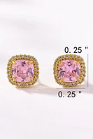 Clarke CZ Brass Setting Clear Stone Stud Earrings