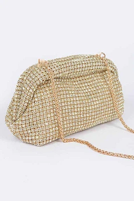 Jessica Oversize Rhinestone Convertible Soft Clutch Bag