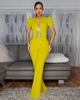 Eleonor Lime Rhinestones Accent Top & Pants Set