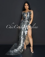 Sipria Silver Ultra-Luxe Gown