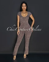 Polina Mocha Acid Wash Jumpsuit