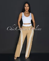 Elliz Khaki White Sporty Cargo Pants