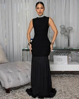 Harper Black Body-Con Mermaid Maxi Dress