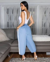 Velma Light  Blue Denim Jogger Pants