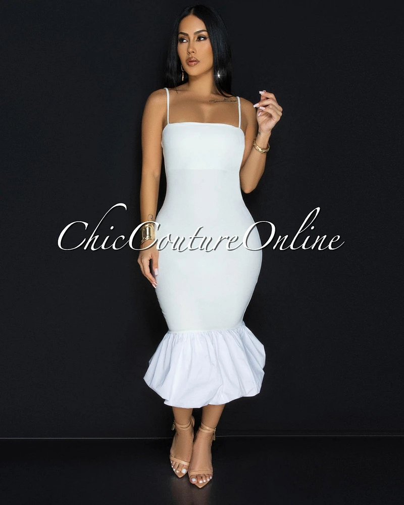 Maloune Ribbed Bubble Midi Dress