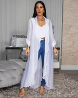 Gloriana Off-White Silky Sheer Long Duster