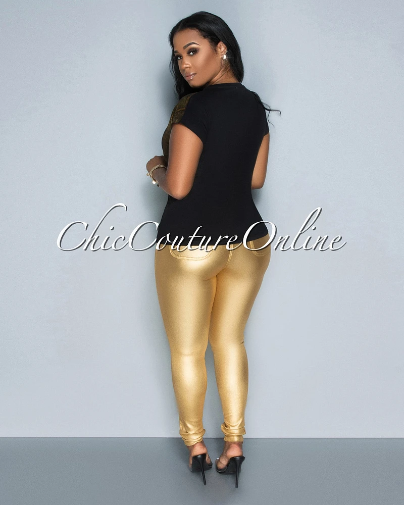 *Silva Gold High Waist Skinny Jeans