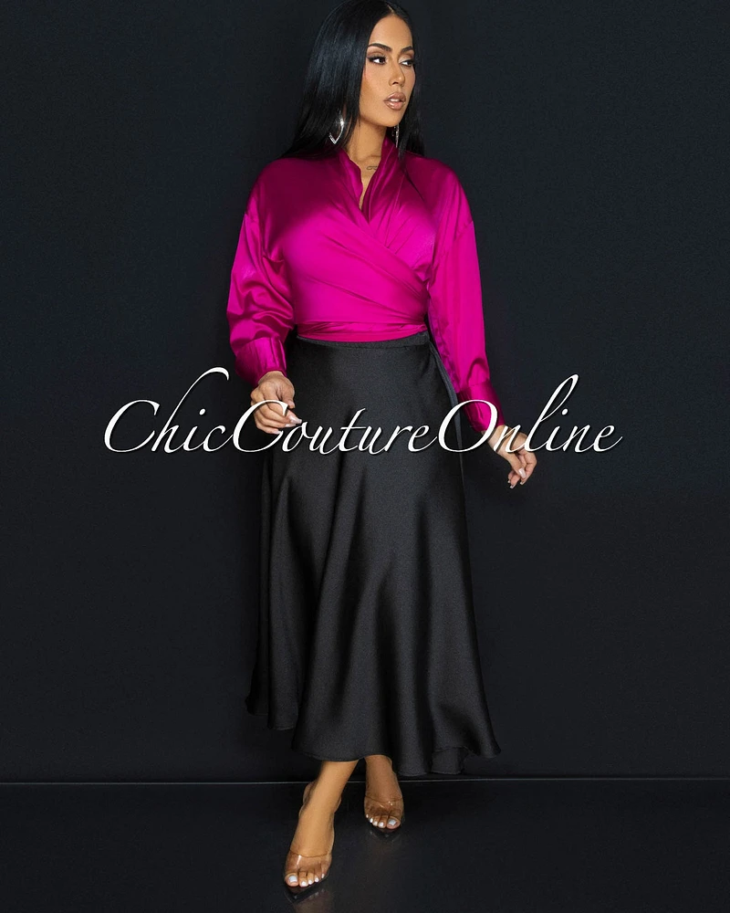 Mallea Textured Silky Skirt