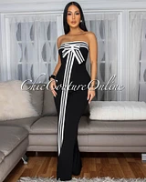 Bendie Black Bow Accent Strapless Jumpsuit (SHIPS 3/10)