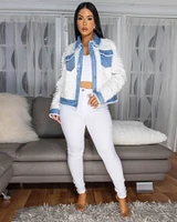 Romana Light Denim Blue White Fringe Jacket