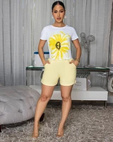 Karissa Light Yellow Belted Cuff Shorts