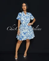 Forre Off-White Print Skater Dress