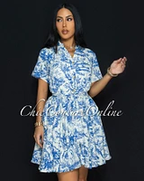 Forre Off-White Print Skater Dress