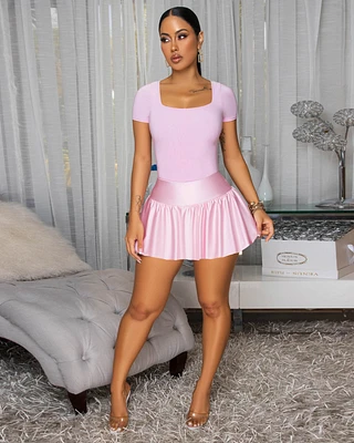 Gabby Light Pink Ultra Mini Skort