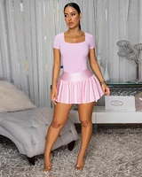 Gabby Light Pink Ultra Mini Skort