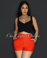 Shina Cross V-Neck Ribbed Crop Top