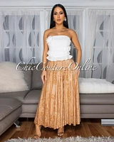 Countess Nude Lace A-Line Midi Skirt