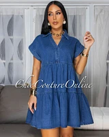 Albany Medium Blue Denim Shirt Dress