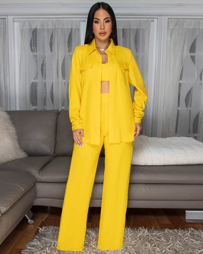 Kingston Yellow 3 Piece Pants Set