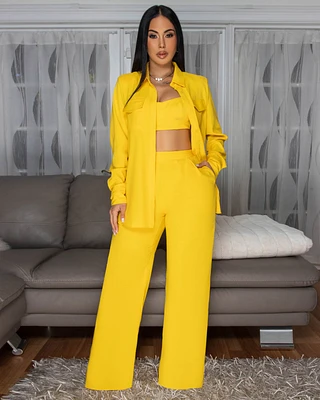 Kingston Yellow 3 Piece Pants Set
