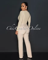 Lottie Nude High Waist Trouser Pants