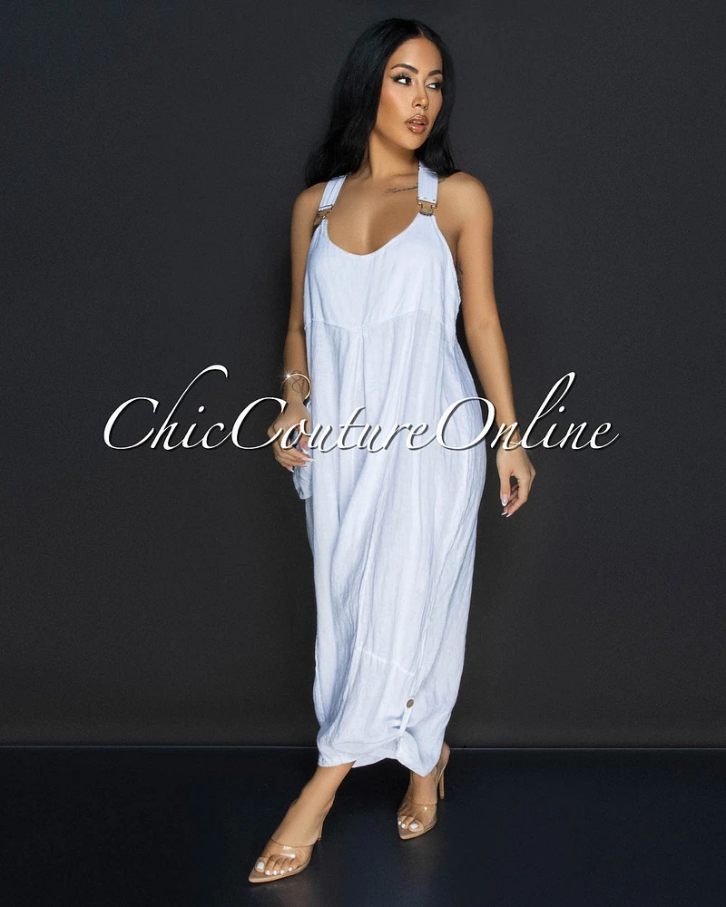 Panuma White Linen Jumpsuit