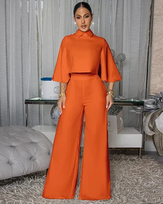 Gillmore Rust Orange Pants Set