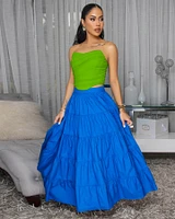 Kolinda Royal-Blue Tiered Maxi Skirt