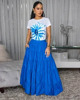 Kolinda Royal-Blue Tiered Maxi Skirt