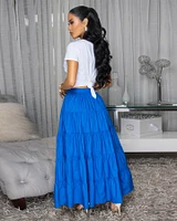 Kolinda Royal-Blue Tiered Maxi Skirt