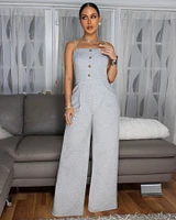 Venegas Heather Grey Luxe Jumpsuit