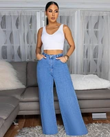 Gizelle Medium Blue Denim Wide Legs Jeans