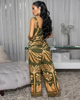 Ayla Green Gold Print Jumpsuit