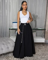 Molly Black Zipper Slit Maxi Skirt