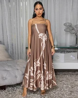 Emryn Mocha Nude Print Maxi Dress