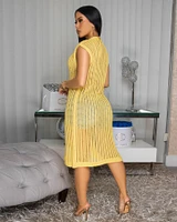 MariaBella Yellow Crochet Cover-Up Top