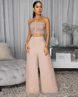 Callin Nude Linen Pants Set