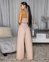 Callin Nude Linen Pants Set