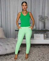 Maella Kelly Green Ribbed Tank Top