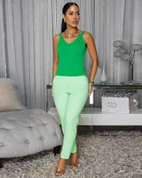 Maella Kelly Green Ribbed Tank Top
