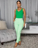 Maella Kelly Green Ribbed Tank Top