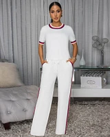 Jameson Off-White Stripes ULTRA-LUXE Knit Pants Set