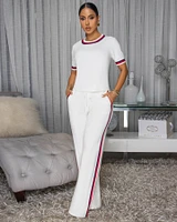 Jameson Off-White Stripes ULTRA-LUXE Knit Pants Set