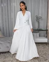 Athenia Off-White Pleated Maxi Dress