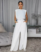 Katalina Off-White Draped Luxe Jumpsuit